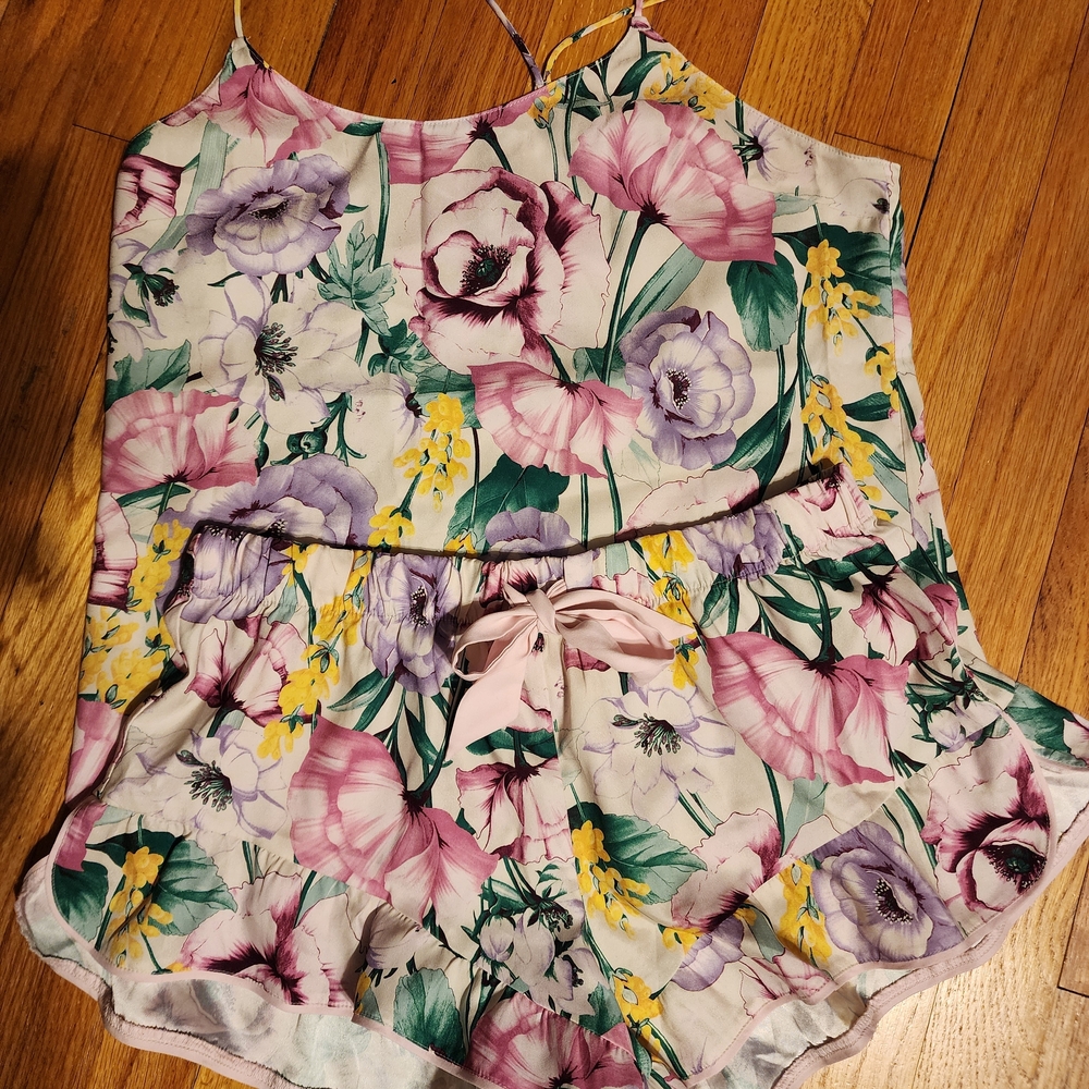 Victoria's Secret Floral Pajama Set - Pink, Purple, Yellow